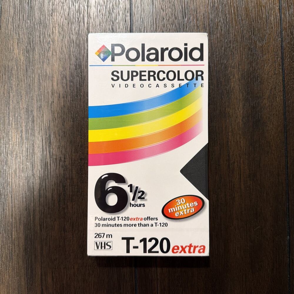 Polaroid VHS Supercolor T-120 Extra Videocassette New Sealed